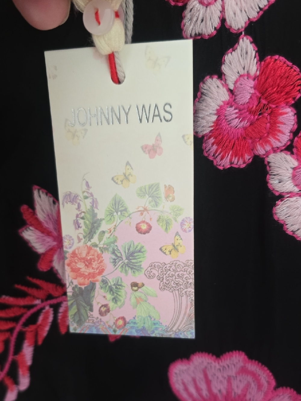 NWT JOHNNY WAS Button Back Cassia Embroidered Tank - Picture 4 of 12